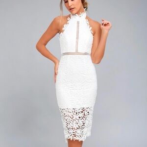 Lulus divine destiny white lace dress